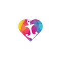 Anchor heart shape concept vector logo