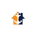 Anchor home shape concept vector logo