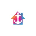 Anchor home shape concept vector logo