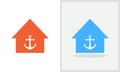 Anchor House logo design. Home logo with Anchor concept vector. Anchor and Home logo design Royalty Free Stock Photo