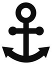 Anchor icon. Black nautical symbol. Sailing sign