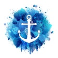Anchor icon with chain Royalty Free Stock Photo
