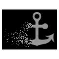 White Dissolved Dot Halftone Anchor Icon