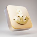 Anchor icon. Golden Anchor symbol on matte gold plate Royalty Free Stock Photo