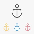 Anchor icon, grapnel, boat, ship, nautical