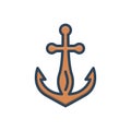 Color illustration icon for Anchor, pendulum and marine