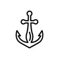 Black line icon for Anchor, pendulum and marine