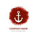 Anchor Icon - Red WaterColor Circle Splash