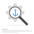 Anchor Icon Search Glass with Gear Symbol Icon template