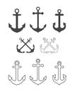 Anchor icon set Royalty Free Stock Photo