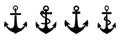 Anchor icon set isolated Royalty Free Stock Photo