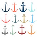 Anchor icon set Royalty Free Stock Photo