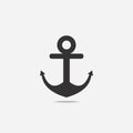 Anchor icon with shadow. Vector illustration.