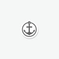 Anchor icon sticker isolated on gray background