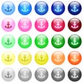 Anchor icons in color glossy buttons