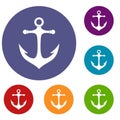 Anchor icons set Royalty Free Stock Photo