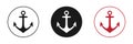 Anchor icons set. Illustration in a flat style Royalty Free Stock Photo