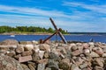 An anchor islet at Katariina Seaside Park in Kotka, Finland.