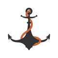Anchor isolated. boat Ship armature. Vector illustration