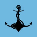 Anchor isolated. boat Ship armature. Vector illustration