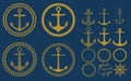 Anchor labels set Royalty Free Stock Photo