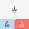 Anchor Logo Design Template. Simple and Clean Outline Style. Color and Monochromatic Version.