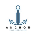 Anchor logo illustration template vector design Royalty Free Stock Photo