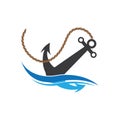 Anchor logo illustration template vector design Royalty Free Stock Photo
