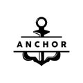 Anchor Logo, Ocean Ship Vector, Simple Minimalist Design, Anchor Icon, Spartan, Ocean, Symbol Template Illustration