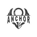 Anchor Logo, Ocean Ship Vector, Simple Minimalist Design, Anchor Icon, Spartan, Ocean, Symbol Template Illustration