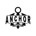 Anchor Logo, Ocean Ship Vector, Simple Minimalist Design, Anchor Icon, Spartan, Ocean, Symbol Template Illustration