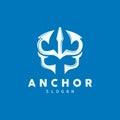 Anchor Logo, Ocean Ship Vector, Simple Minimalist Design, Anchor Icon, Spartan, Ocean, Symbol Template Illustration