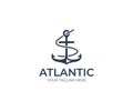 Anchor Logo Template. Marine Vector Design