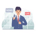 Anchor man news headline breaking tv media Royalty Free Stock Photo