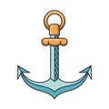 Anchor maritime symbol isolated icon