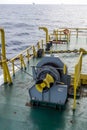 Anchor mooring winch on a construction work barge Royalty Free Stock Photo