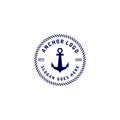 Anchor nautical marine circle seal logo design with text