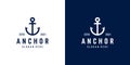 Anchor nautical marine seal logo design