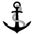 Anchor nautical vector icon by crafter oks Royalty Free Stock Photo