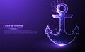 Anchor naval low poly wireframe vector illustration Royalty Free Stock Photo