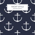 anchor navy blue pattern Royalty Free Stock Photo