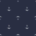 Anchor navy blue pattern Royalty Free Stock Photo