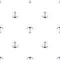 Anchor navy blue pattern Royalty Free Stock Photo