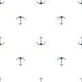 Anchor navy blue pattern Royalty Free Stock Photo