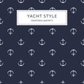 Anchor navy blue pattern Royalty Free Stock Photo