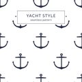 Anchor navy blue pattern Royalty Free Stock Photo