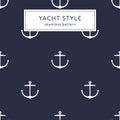 Anchor navy blue pattern Royalty Free Stock Photo