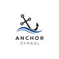 Anchor and ocean wave logo designs inspirations