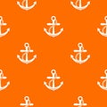 Anchor pattern vector orange Royalty Free Stock Photo