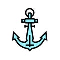 anchor port color icon vector illustration